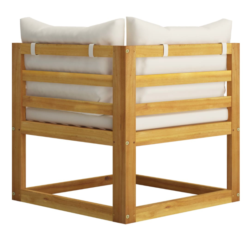 Garten-Lounge-Set mit Kissen aus massivem Akazienholz