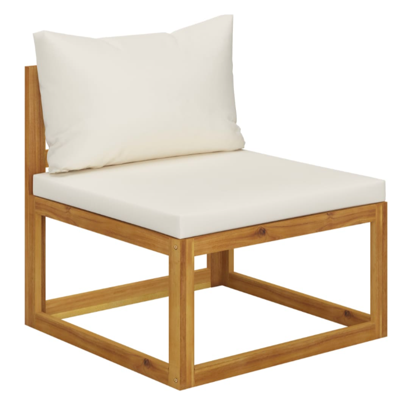 Garten-Lounge-Set mit Kissen aus massivem Akazienholz