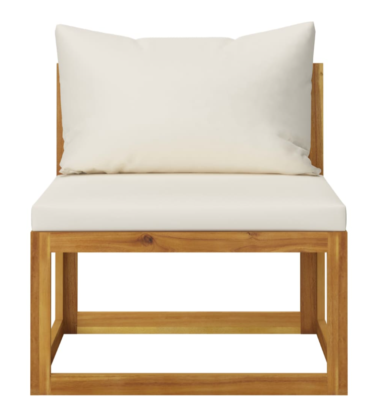 Garten-Lounge-Set mit Kissen aus massivem Akazienholz