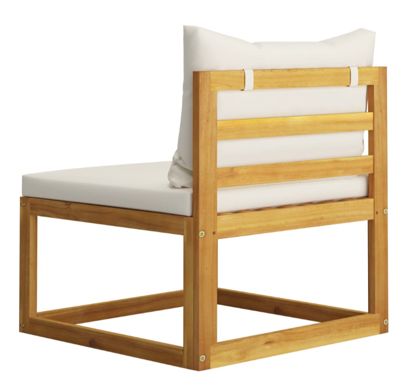 Garten-Lounge-Set mit Kissen aus massivem Akazienholz