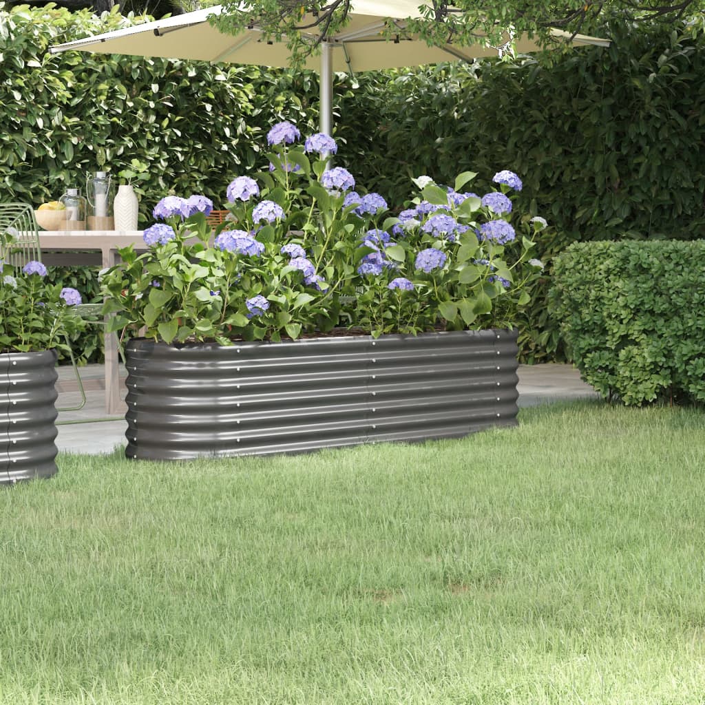 Hochbeet Svenson Pulverbeschichteter Stahl 152x40x36 cm Grau