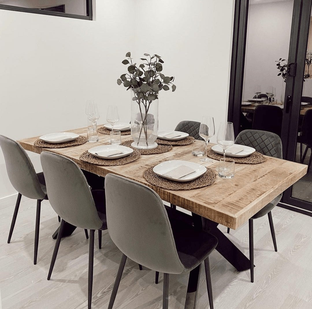 Esstisch Schwarz 140x70x76 cm Massivholz Akazie
