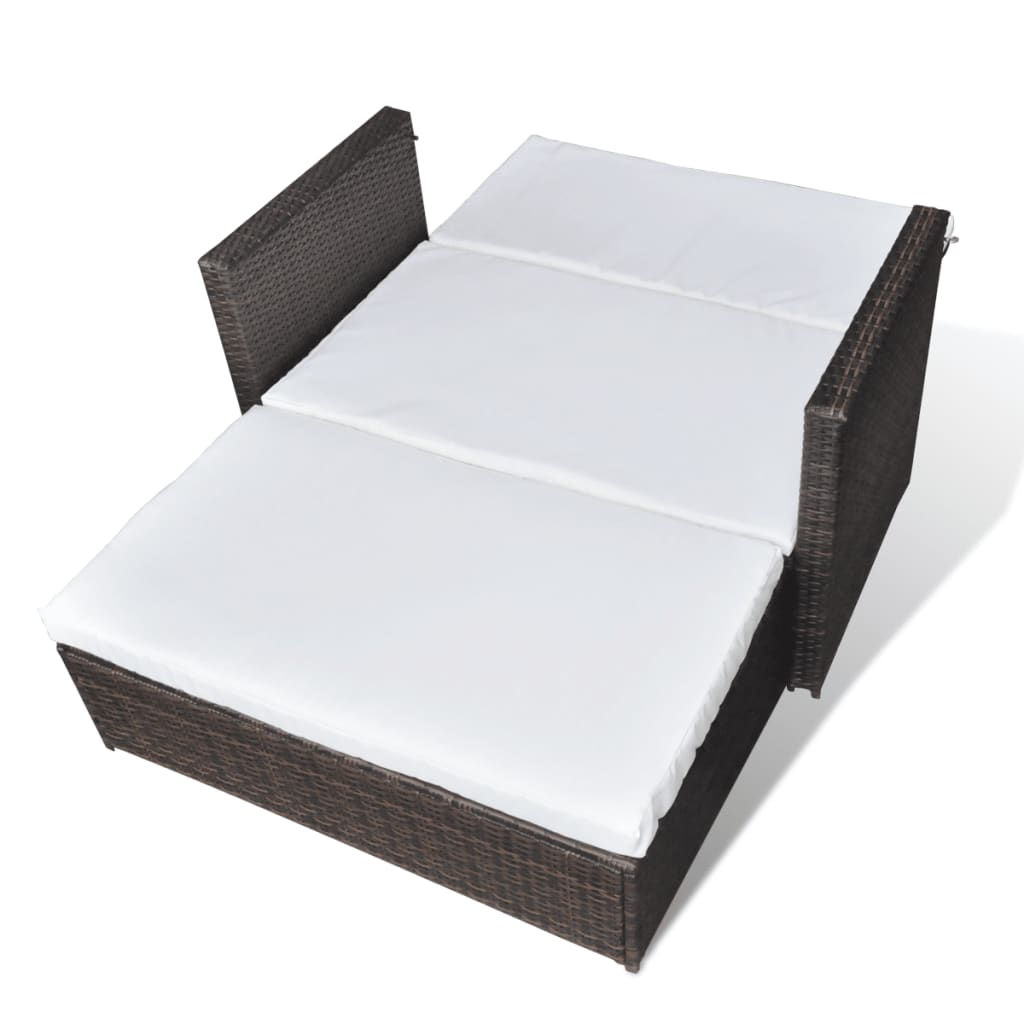 Gartensofa "Valentin" mit Kissen in Braun