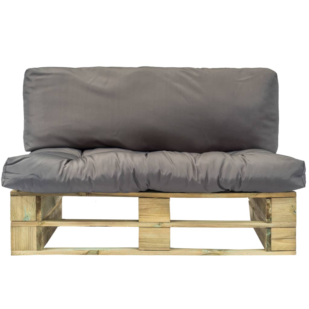 Outdoor-Sofa Paletten mit Kissen in Grau Kiefernholz