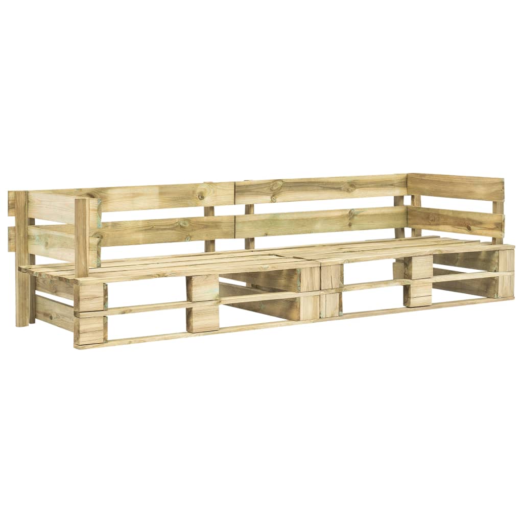 Outdoor-Sofa-Set Paletten Kissen Sandfarben Kiefernholz