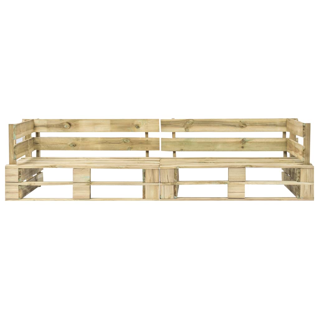 Outdoor-Sofa-Set Paletten Kissen Sandfarben Kiefernholz