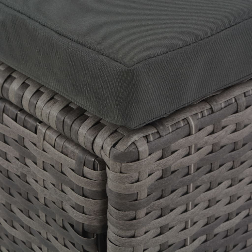 4-tlg. Garten-Lounge-Set mit Polstern Poly Rattan Grau