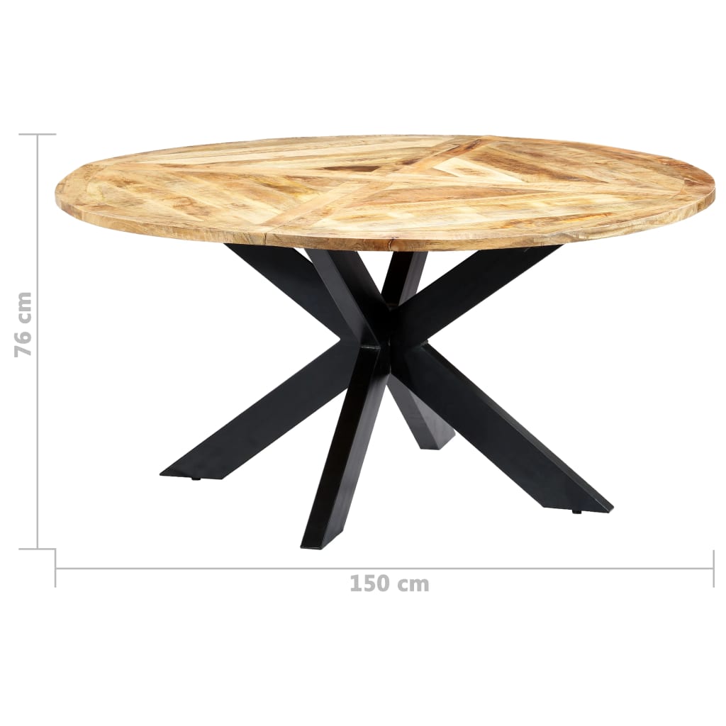 Esstisch Rund 150×76 cm Mango Massivholz