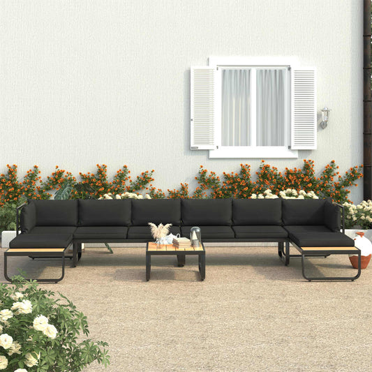 Garten-Ecksofa-Set "Emilia" mit Auflagen Aluminium und WPC