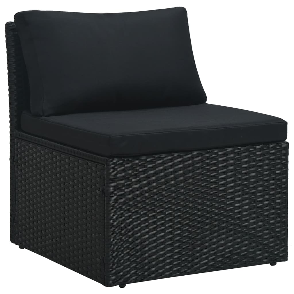 Garten-Lounge-Set "Zypern" mit Auflagen in Schwarz