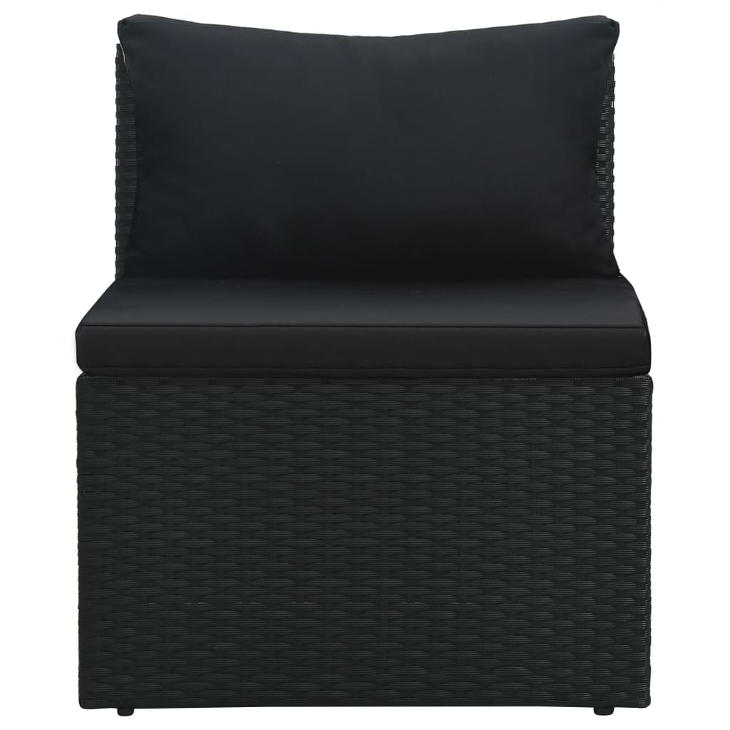 Garten-Lounge-Set "Zypern" mit Auflagen in Schwarz