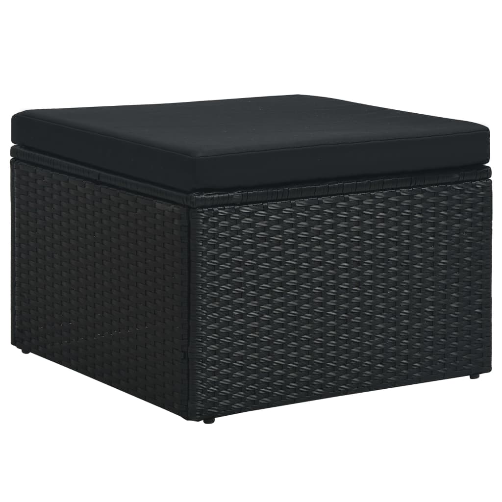 Garten-Lounge-Set "Zypern" mit Auflagen in Schwarz