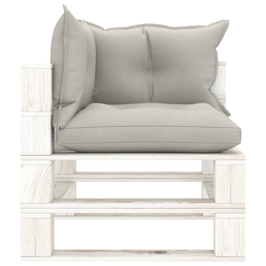 Garten-Palettensofa 2-Sitzer mit Kissen in Taupe Holz