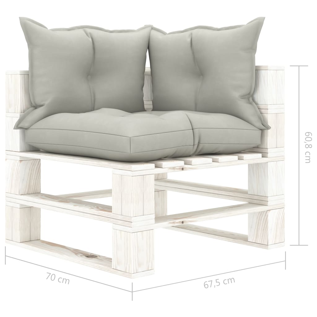 Garten-Palettensofa 2-Sitzer mit Kissen in Taupe Holz
