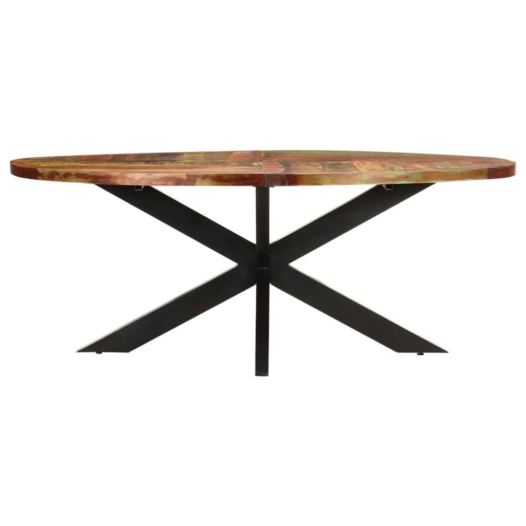 Esstisch Oval 200x100x75 cm Altholz Massiv