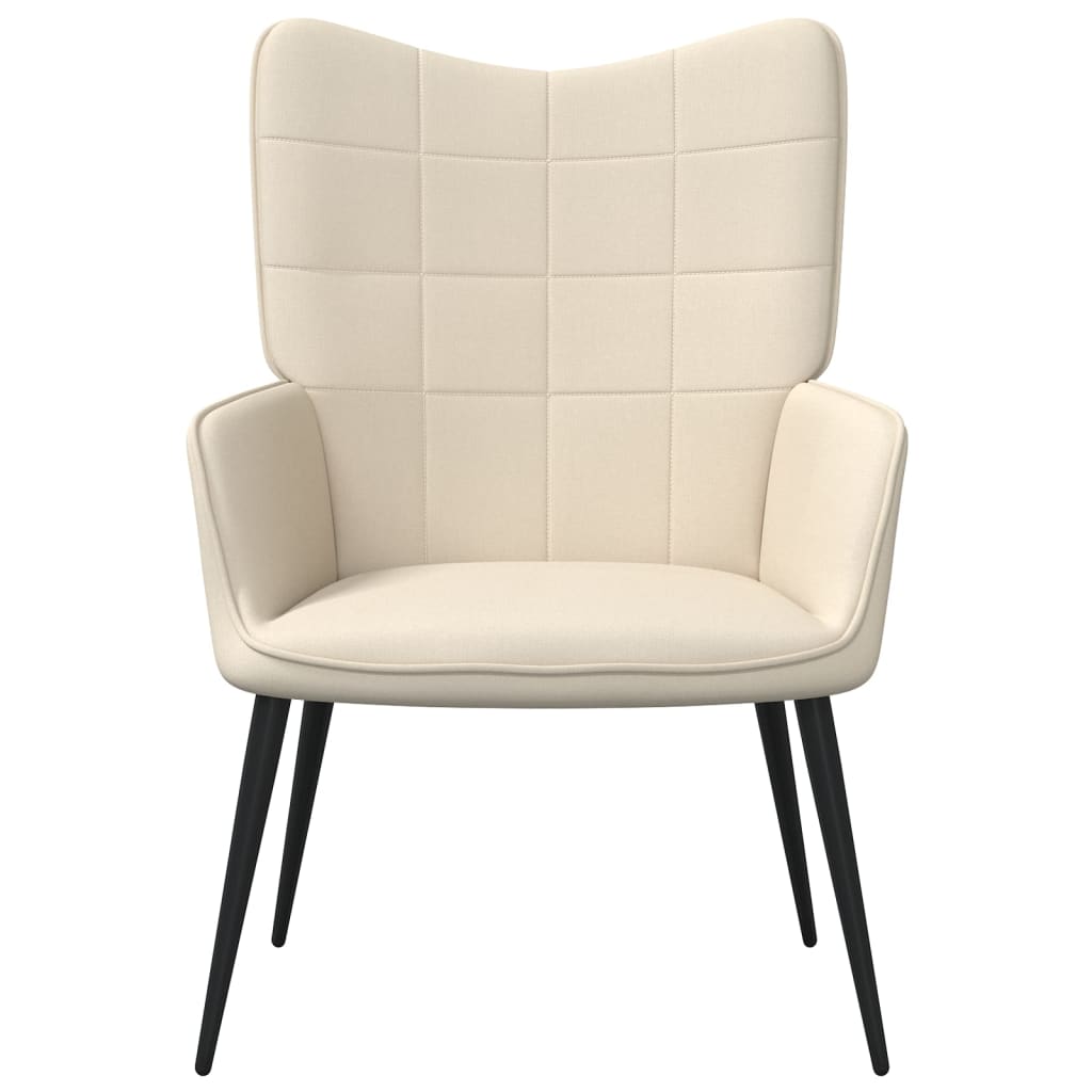 Relaxsessel mit Hocker Creme Stoff