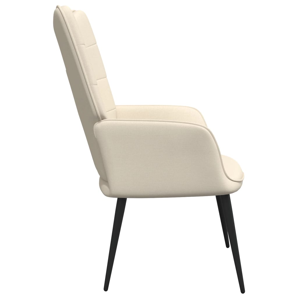 Relaxsessel mit Hocker Creme Stoff