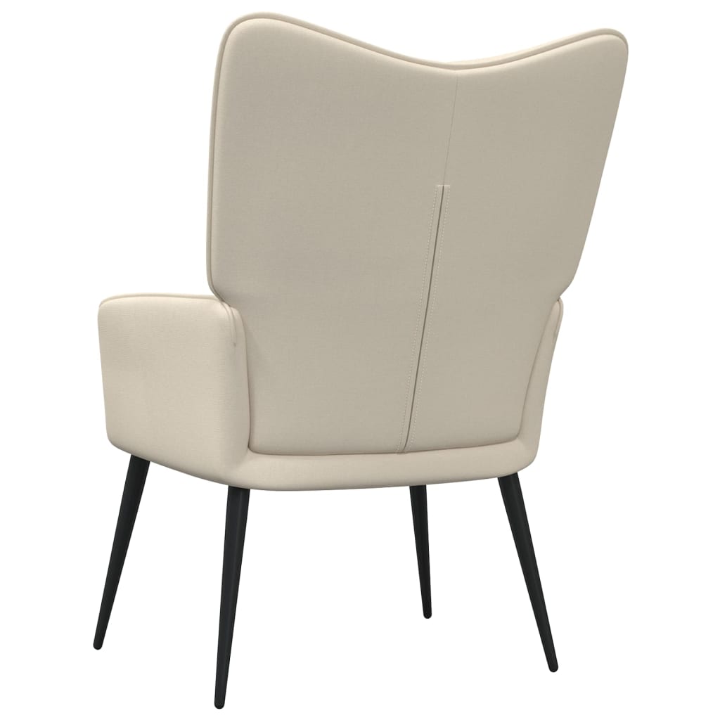 Relaxsessel mit Hocker Creme Stoff