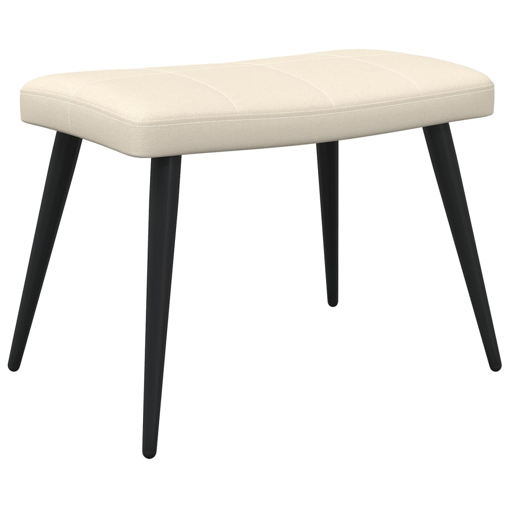 Relaxsessel mit Hocker Creme Stoff