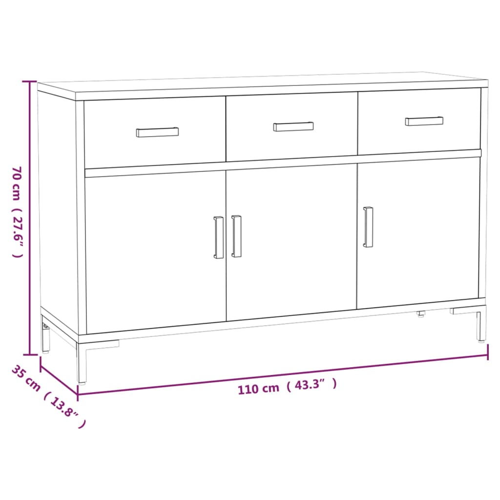 Sideboard Agnes in Braun aus Kiefer-Massivholz