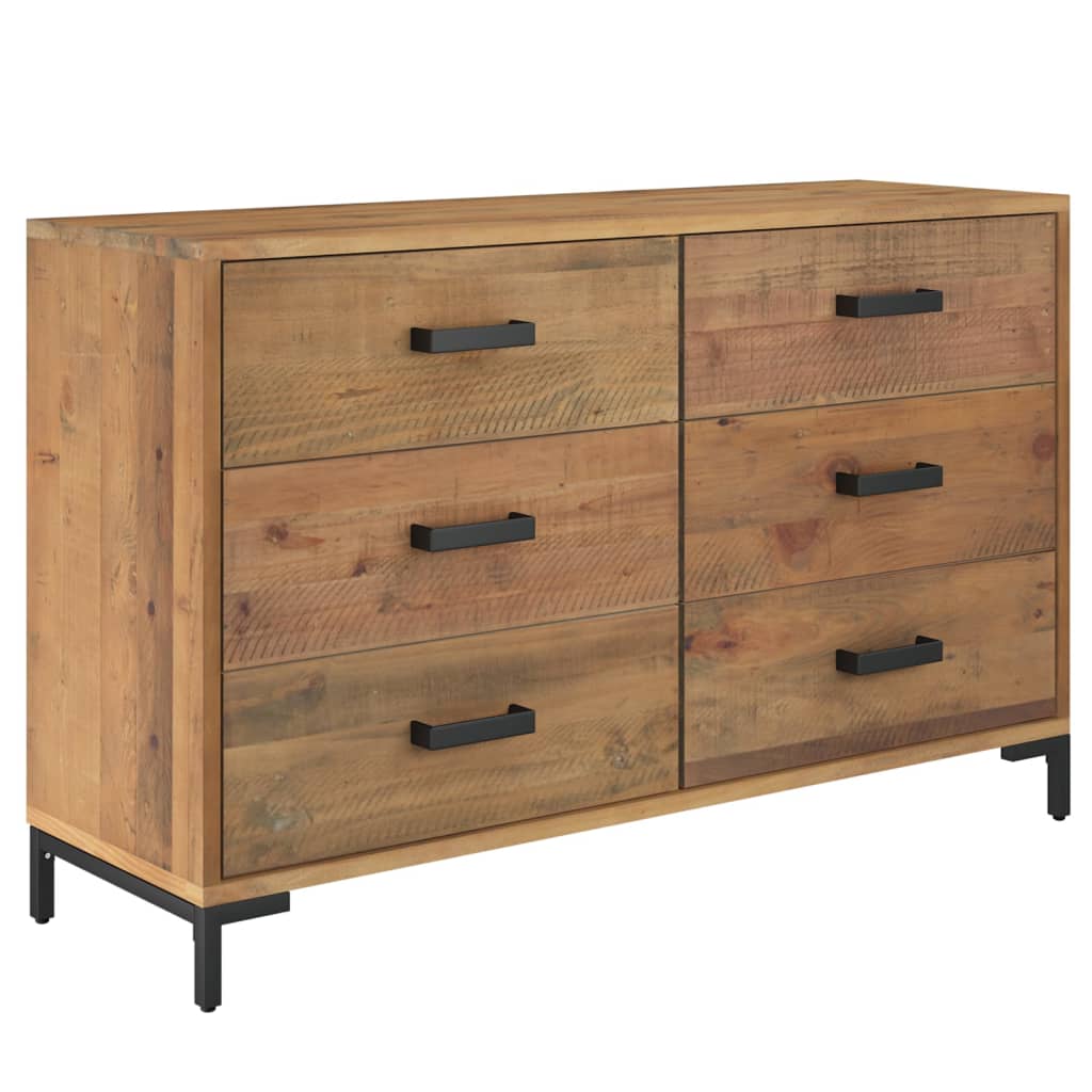 Sideboard Henriette Braun 110x35x70 cm Massivholz Kiefer