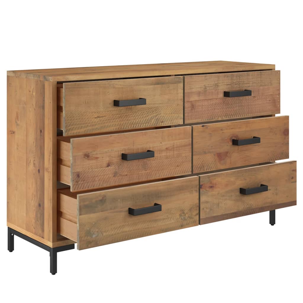 Sideboard Henriette Braun 110x35x70 cm Massivholz Kiefer
