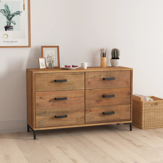 Sideboard Henriette Braun 110x35x70 cm Massivholz Kiefer