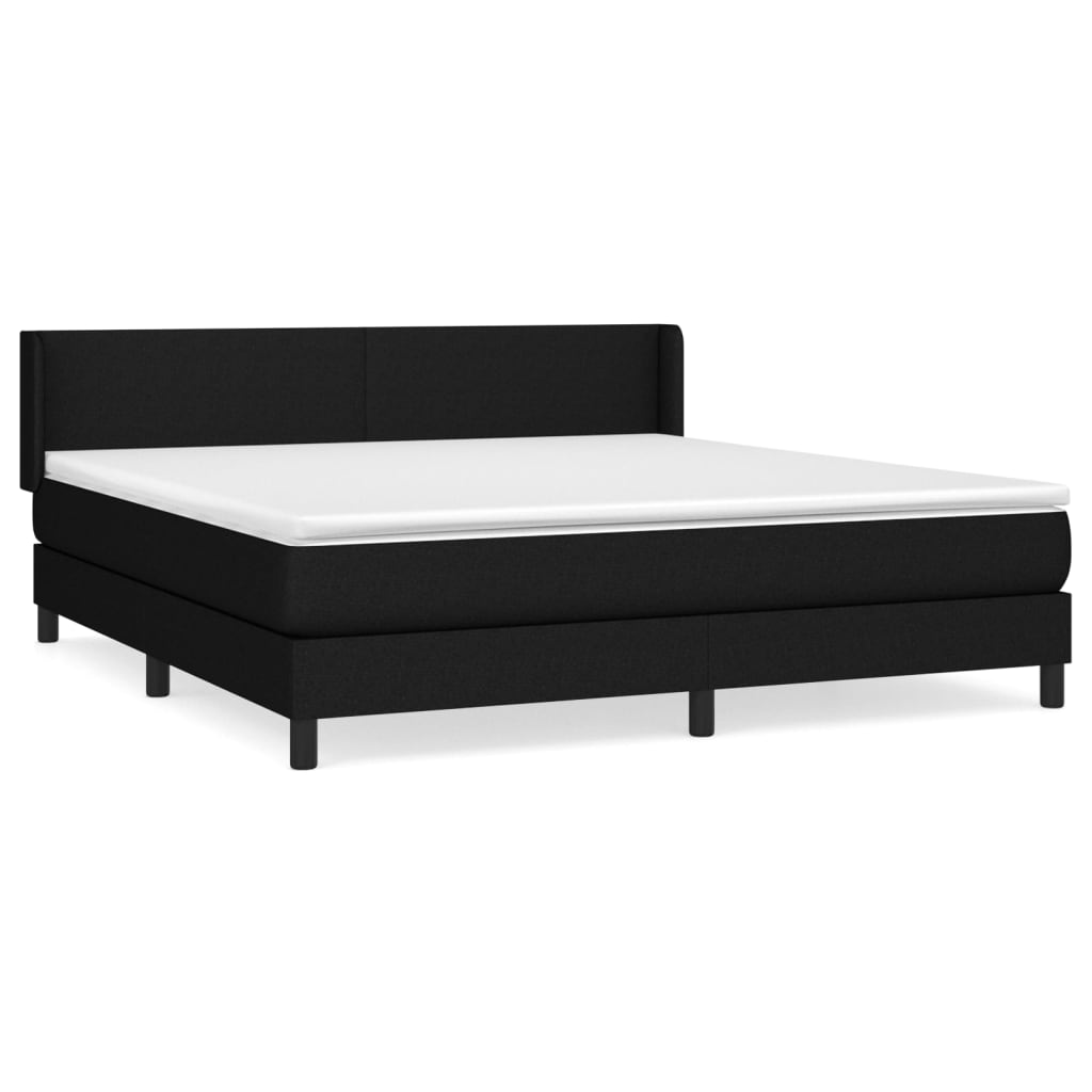 Boxspringbett Claudio inkl. Topper Schwarz 180x200 cm Stoff