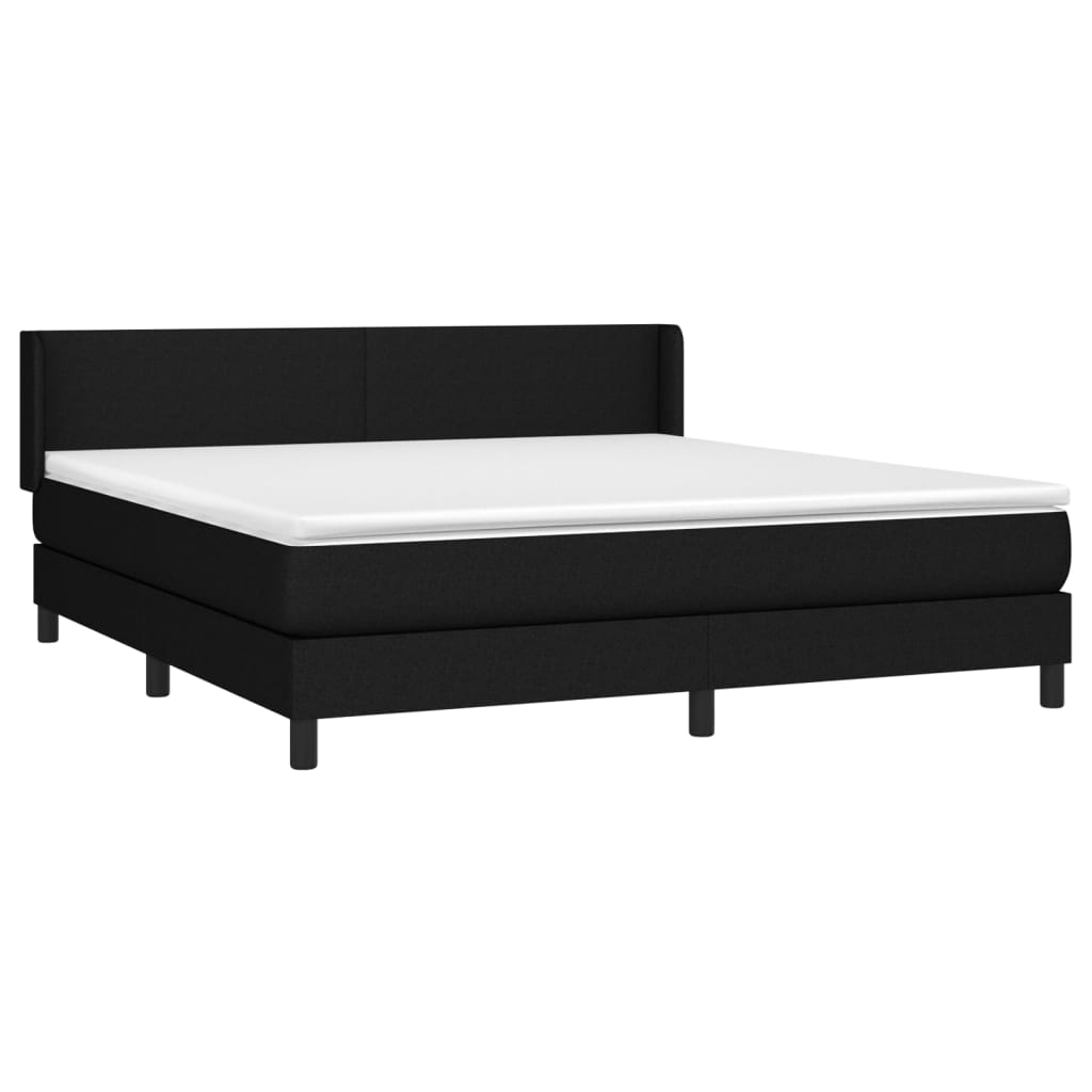 Boxspringbett Claudio inkl. Topper Schwarz 180x200 cm Stoff