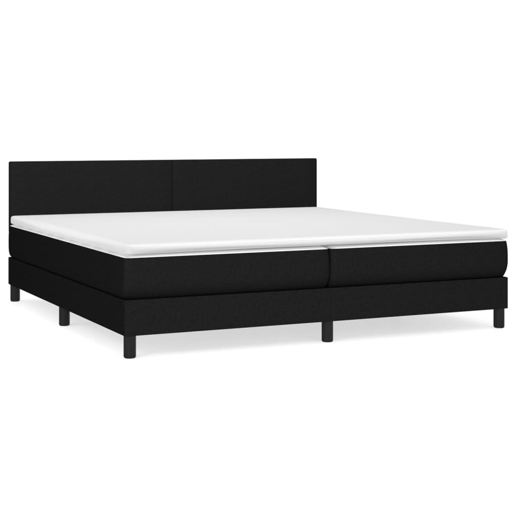Boxspringbett Claudio inkl. Topper Schwarz 200x200 cm Stoff