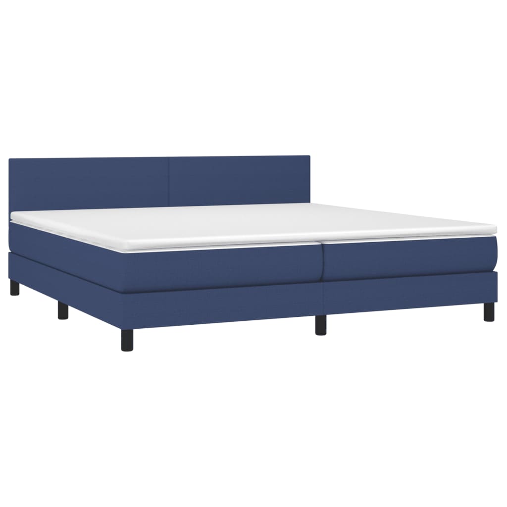 Boxspringbett Claudio inkl. Topper Blau 200x200 cm Stoff