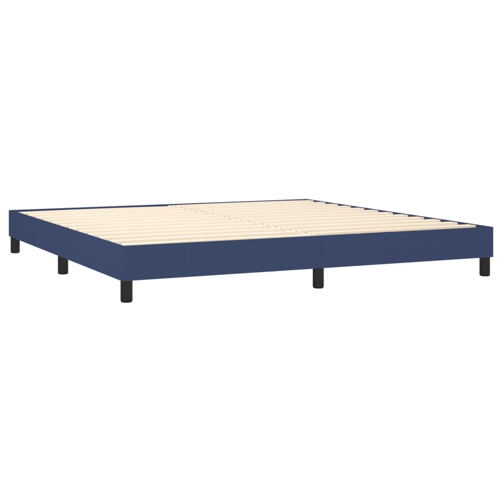 Boxspringbett Claudio inkl. Topper Blau 200x200 cm Stoff