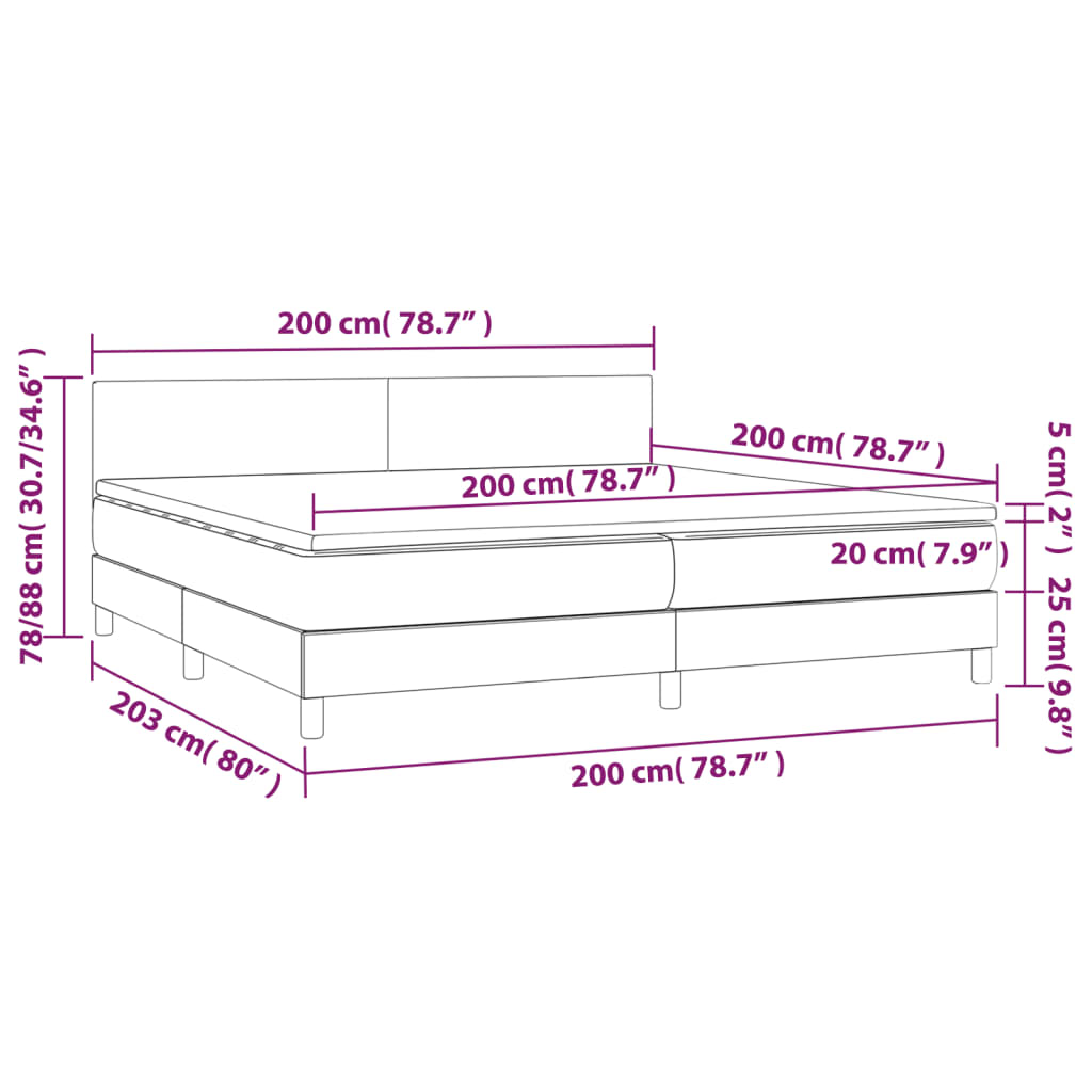 Boxspringbett Claudio inkl. Topper Blau 200x200 cm Stoff