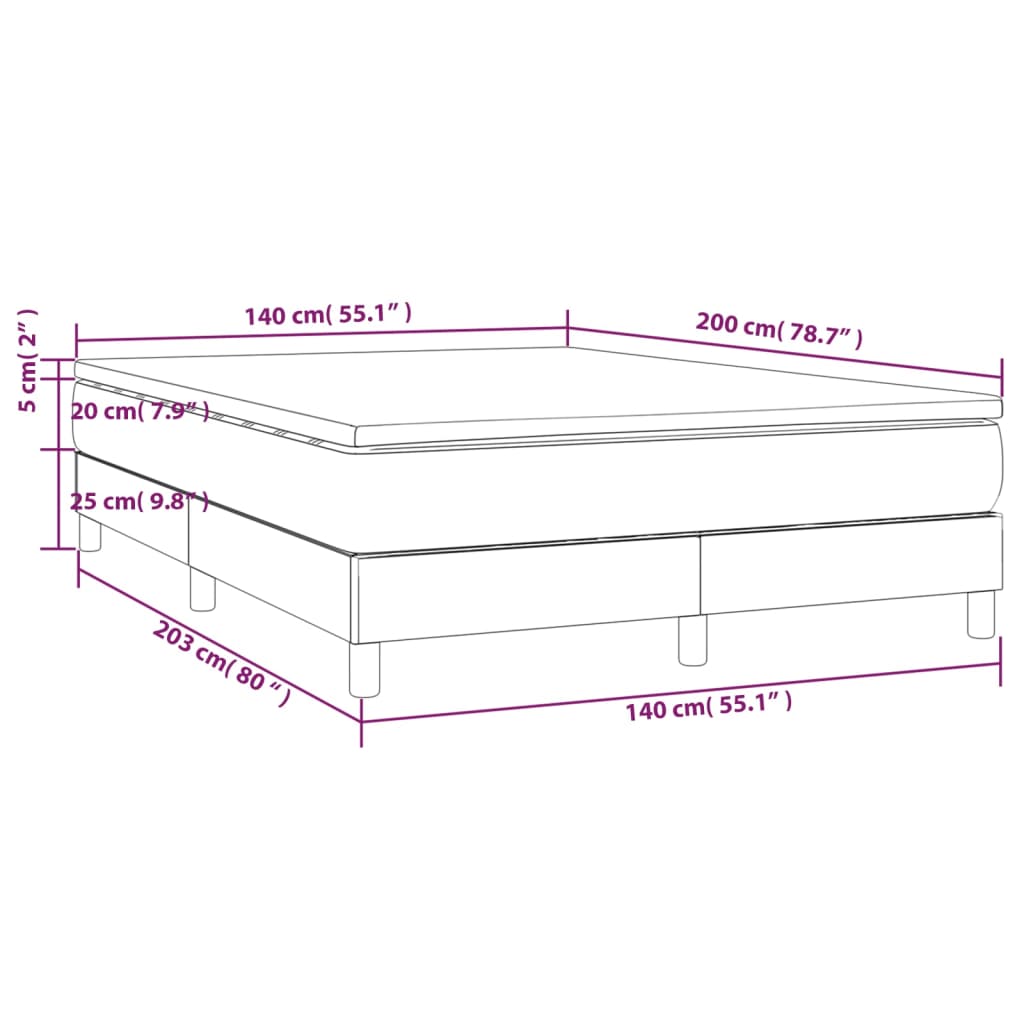 Boxspringbett Sandro inkl. Topper Schwarz 140x200 cm Stoff
