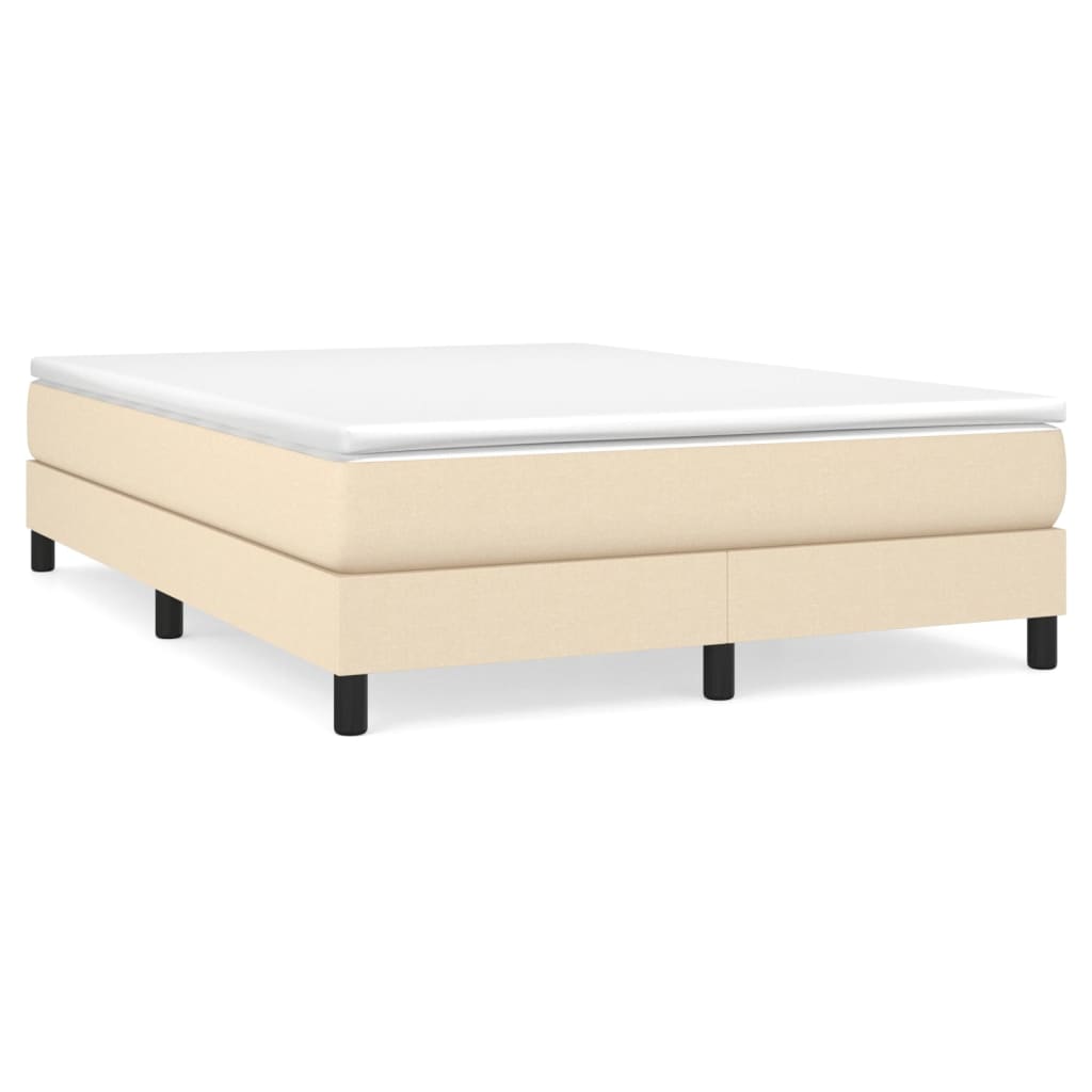 Boxspringbett Sandro inkl. Topper Cremefarben 140x200 cm Stoff