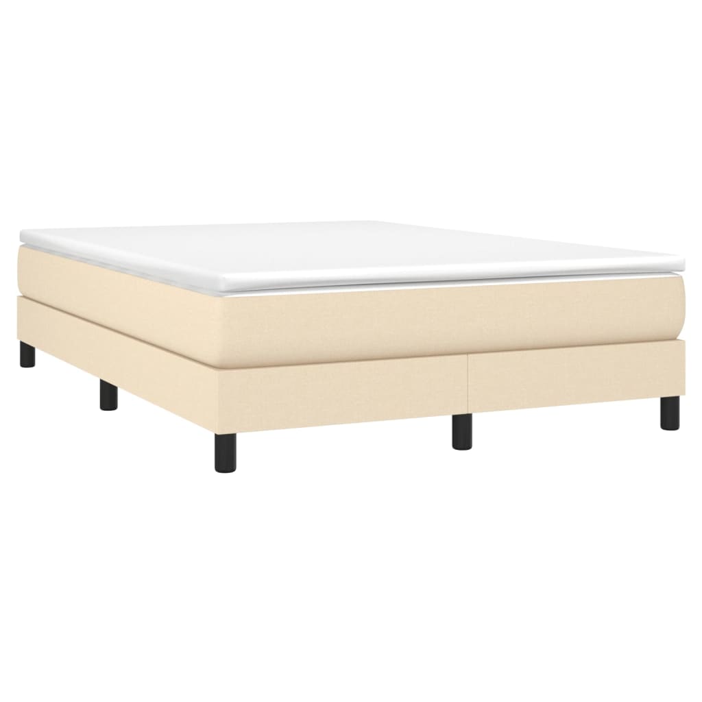 Boxspringbett Sandro inkl. Topper Cremefarben 140x200 cm Stoff