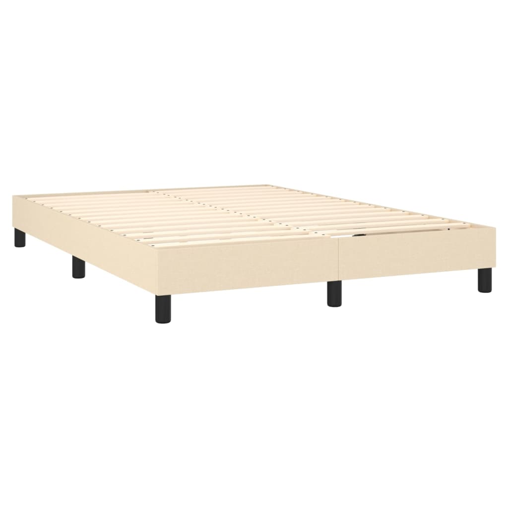 Boxspringbett Sandro inkl. Topper Cremefarben 140x200 cm Stoff