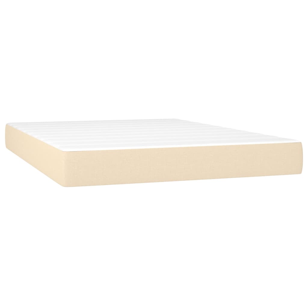 Boxspringbett Sandro inkl. Topper Cremefarben 140x200 cm Stoff