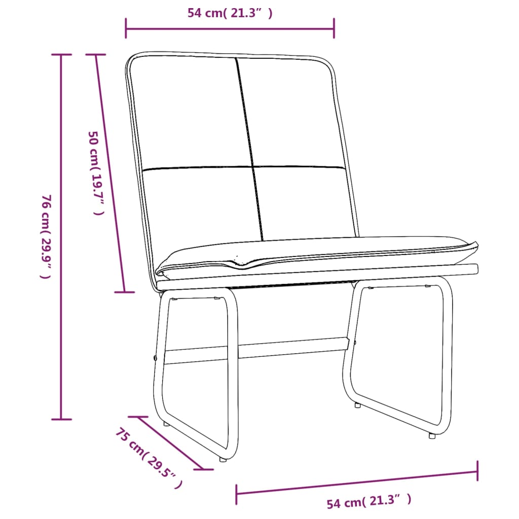 Loungesessel Grau 54x75x76 cm Kunstleder