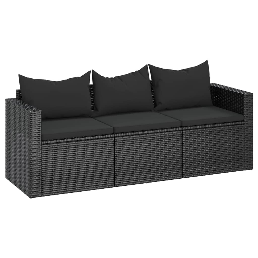 Gartensofa "Sonja" mit Kissen in Schwarz