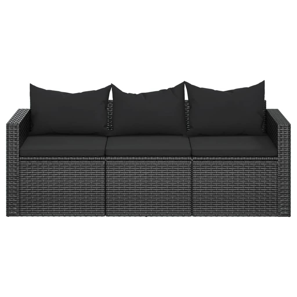 Gartensofa "Sonja" mit Kissen in Schwarz