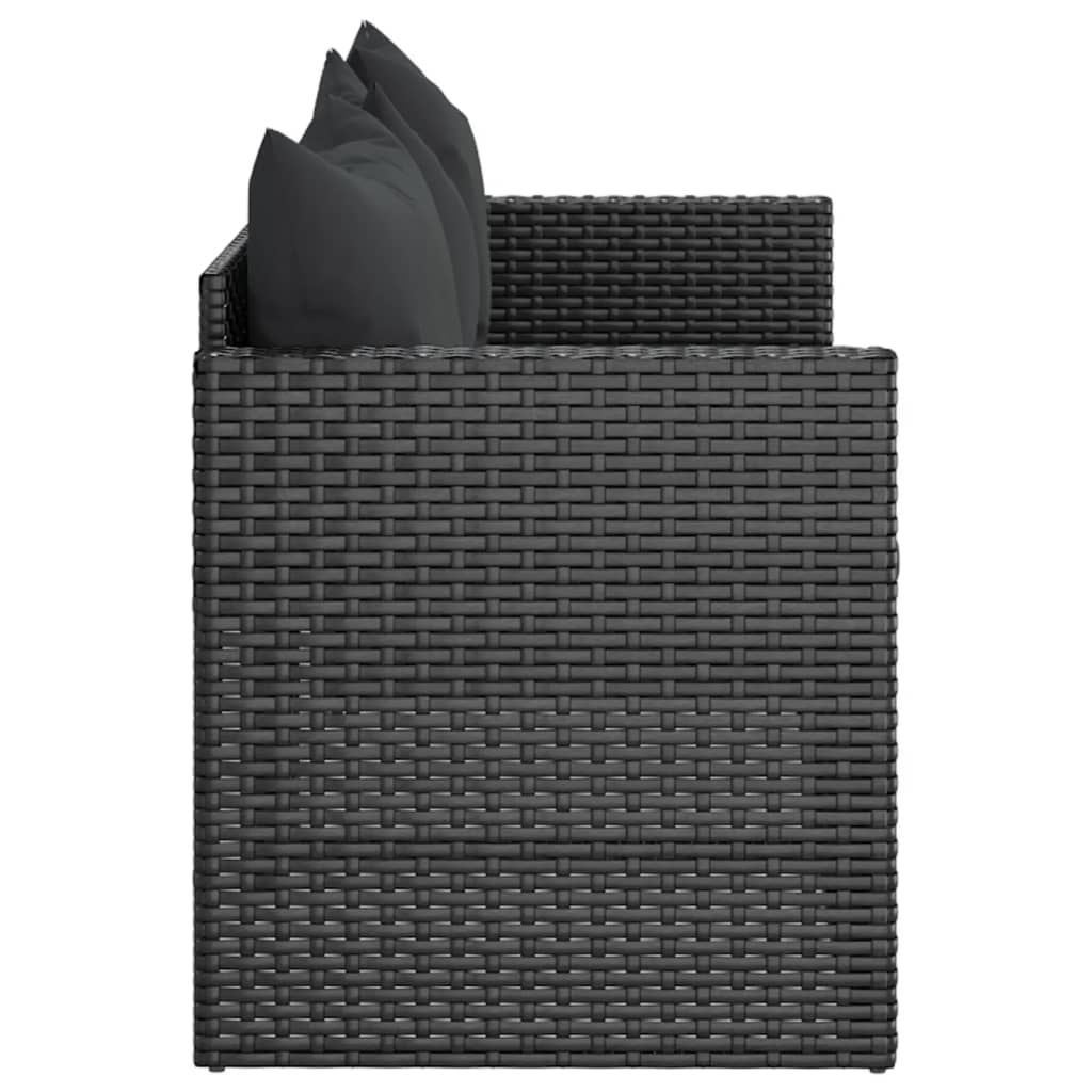 Gartensofa "Sonja" mit Kissen in Schwarz