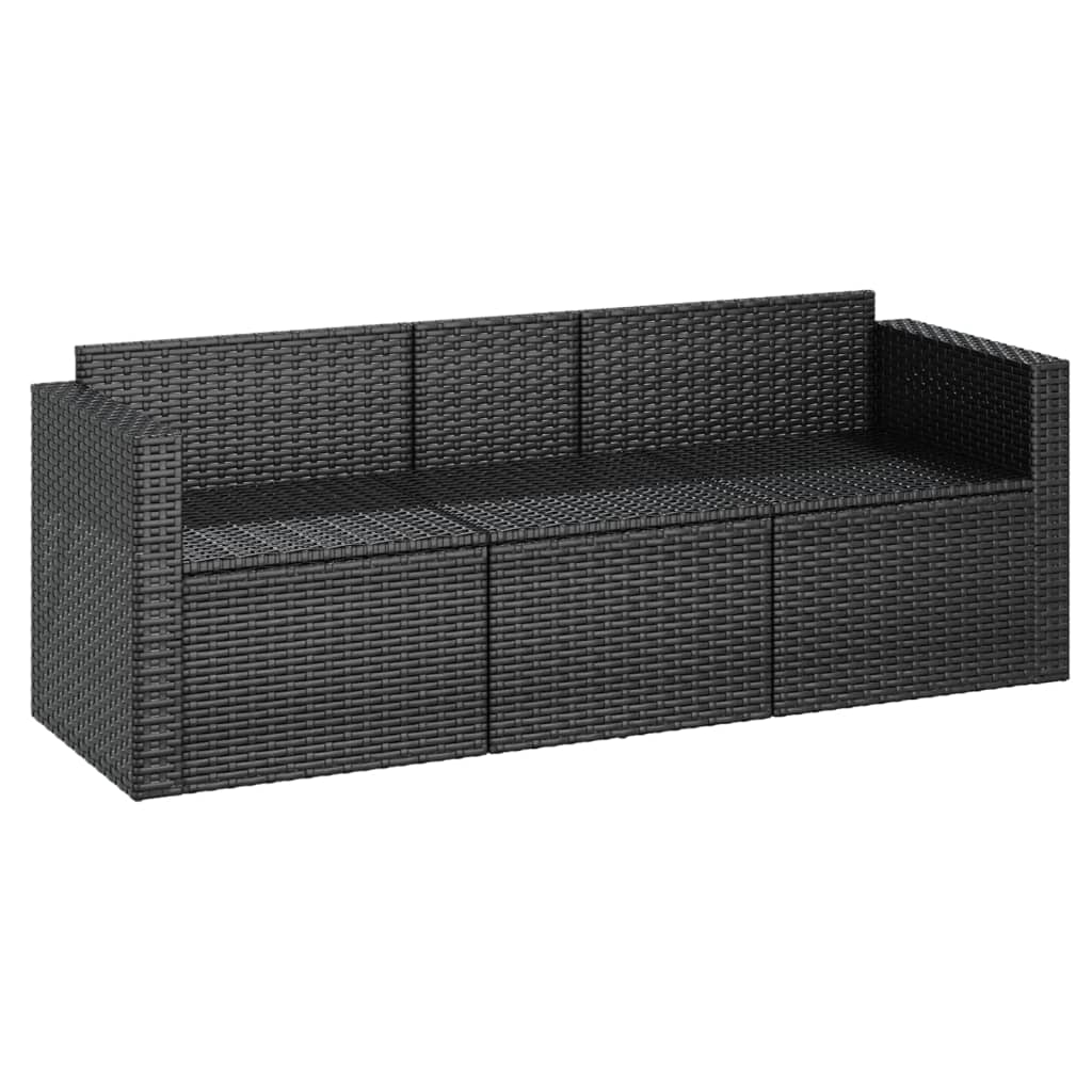 Gartensofa "Sonja" mit Kissen in Schwarz