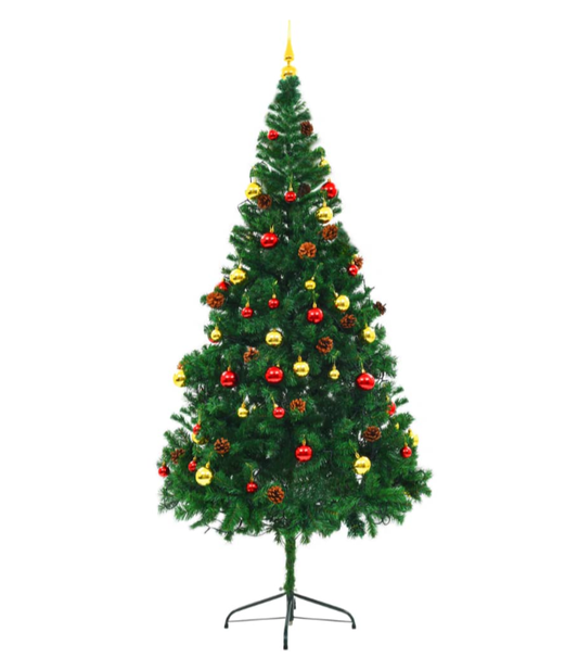 Künstlicher Weihnachtsbaum mit Beleuchtung & Kugeln Grün 150, 180 & 210cm