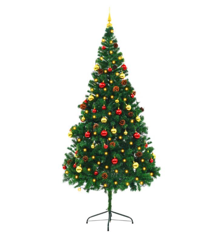 Künstlicher Weihnachtsbaum mit Beleuchtung & Kugeln Grün 150, 180 & 210cm