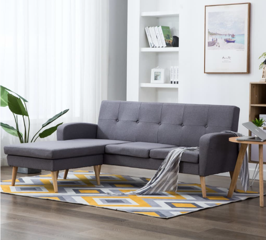 Sofa "Amilia" mit Stoffbezug in Hellgrau