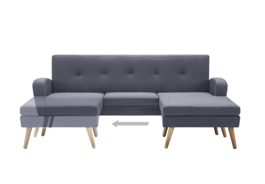 Sofa "Amilia" mit Stoffbezug in Hellgrau
