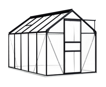 Gewächshaus Sunshine-Pro mit Fundament in Anthrazit aus Aluminium