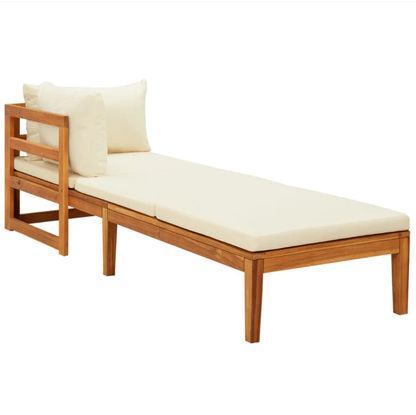 Gartenlounge-Set "Amira" mit Cremeweißen Kissen Massivholz Akazie
