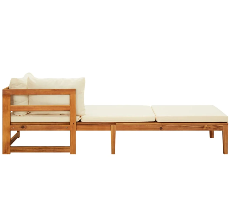 Gartenlounge-Set "Amira" mit Cremeweißen Kissen Massivholz Akazie